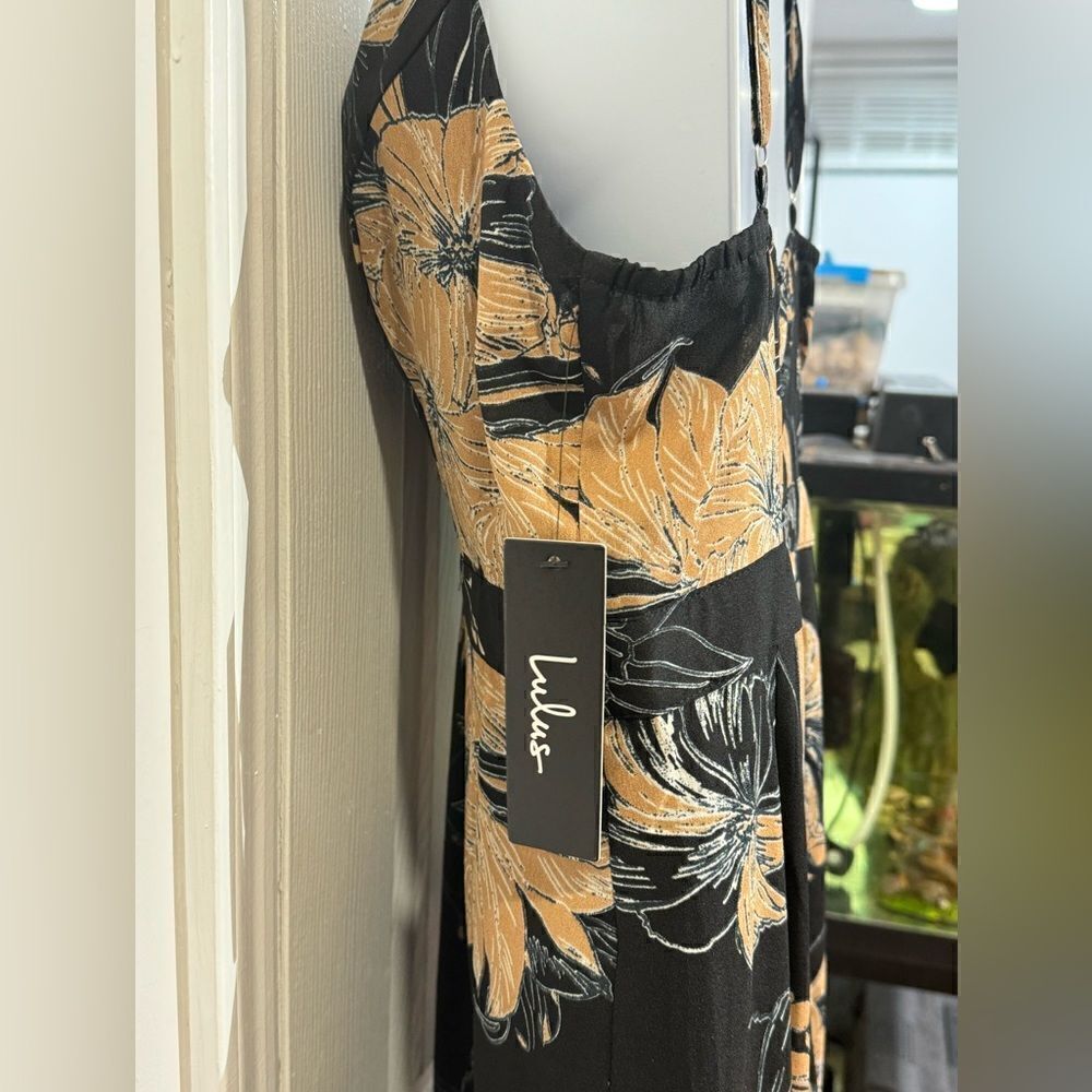 NWT Lulu Darling Daylily Black Floral Print High-Low Maxi Dress size S - Picture 11 of 15